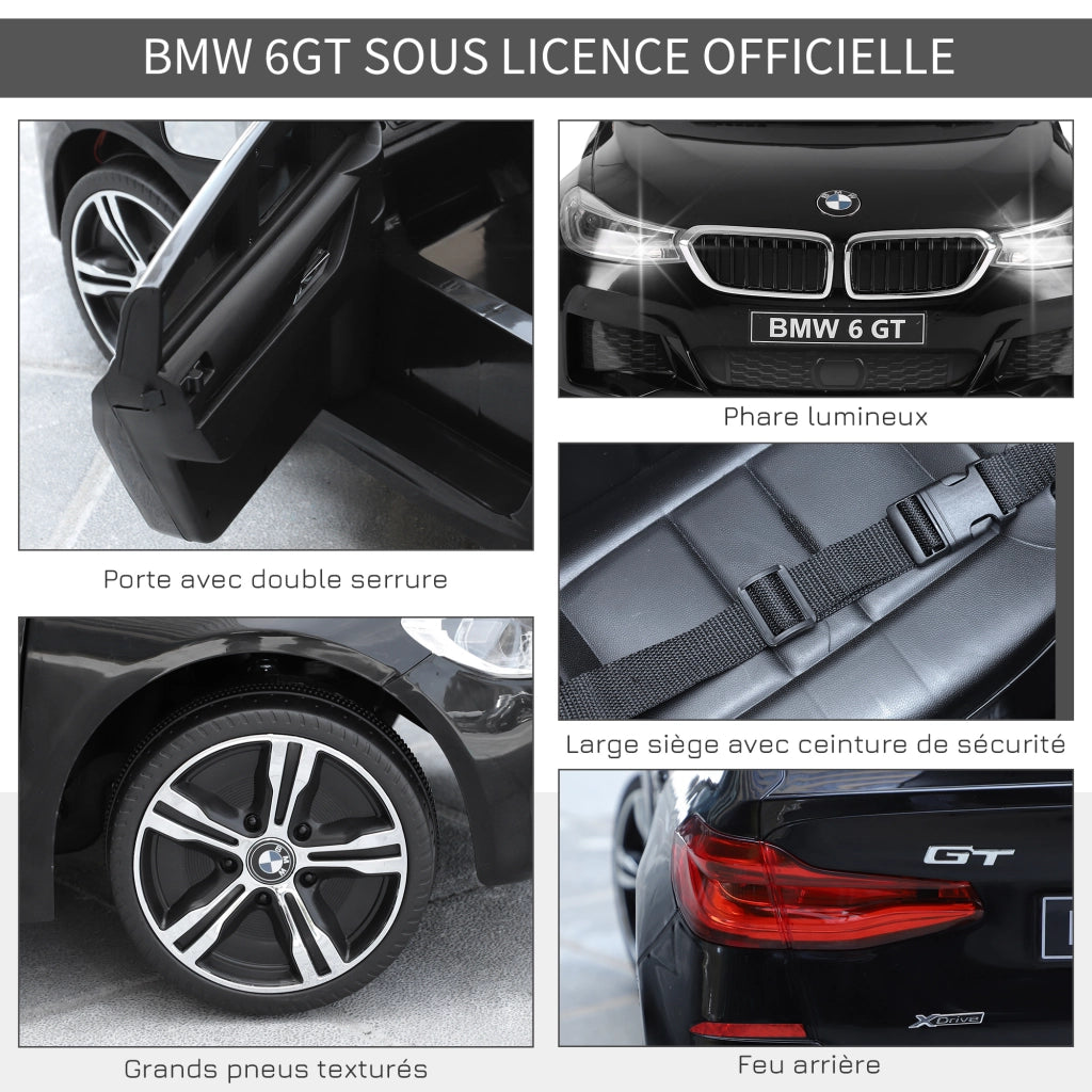 Auto elettrica per bambini BMW 6 GT ¨C zephmum ¨C 6V 3Km/h nero con telecomando