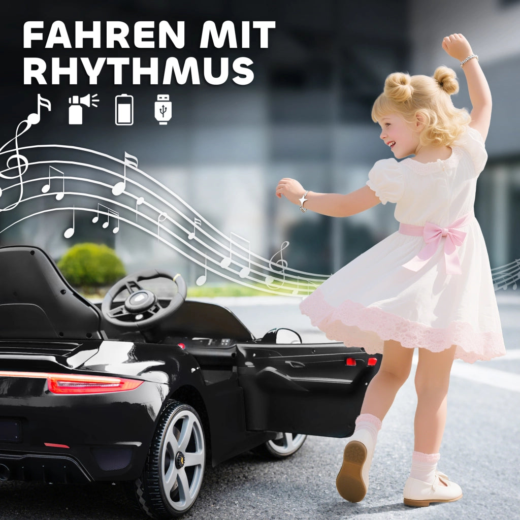 Auto Bambini Telecomandato Elettrico con Musica e Sicurezza ¨C Minimal ¨C 3-5 Anni, Nero