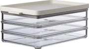 Contenitore per delicatessen a 3 strati - box per carne congelata - conservazione di salsicce e salumi - 3 scatole separate per l'organizzazione della dispensa - 3 x 500 ml - Bianco Settentrionale