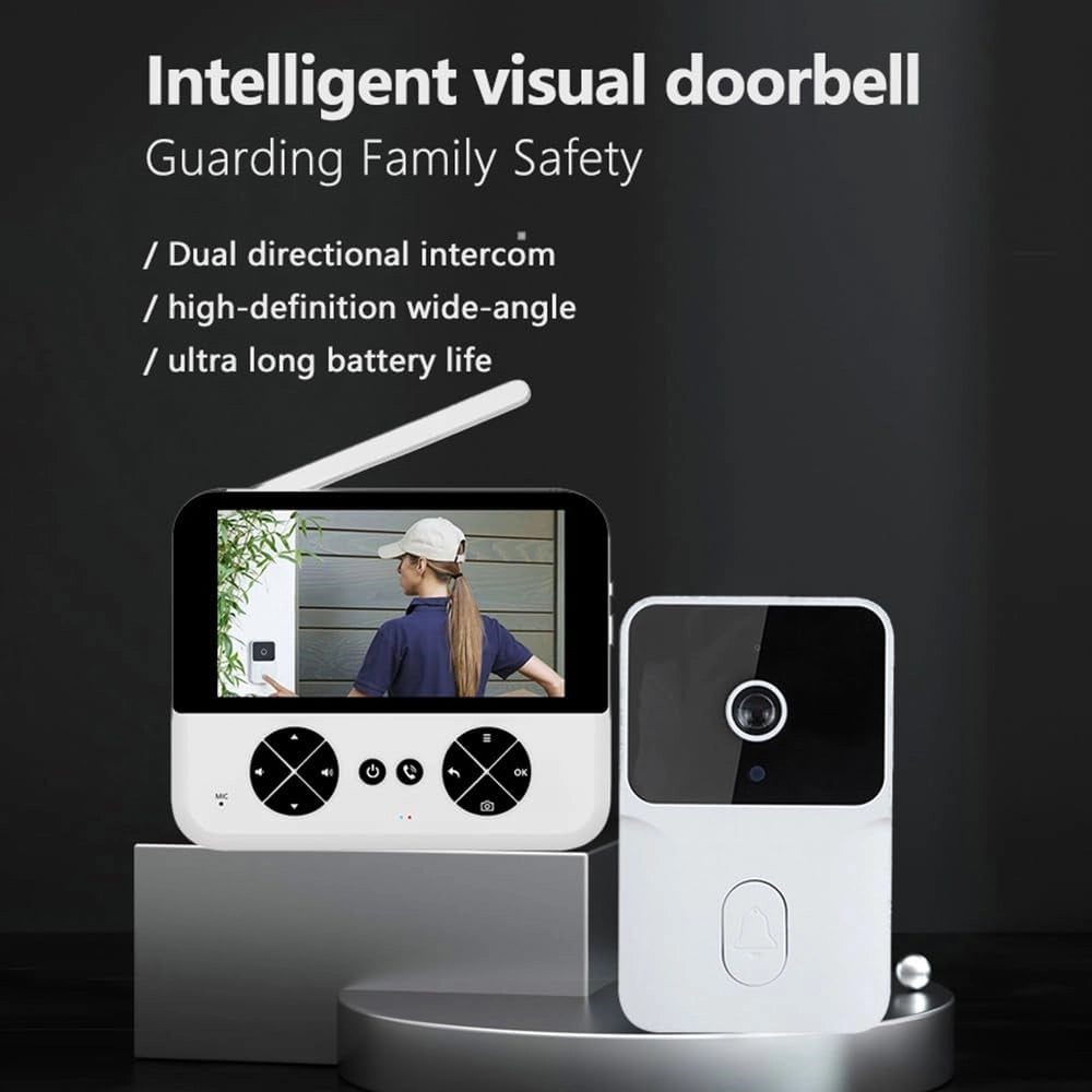 Trade Shop - Videocitofono Wireless Telecamera Schermo Ips 4,3" Visione Notturna Audio Bidirezionale -