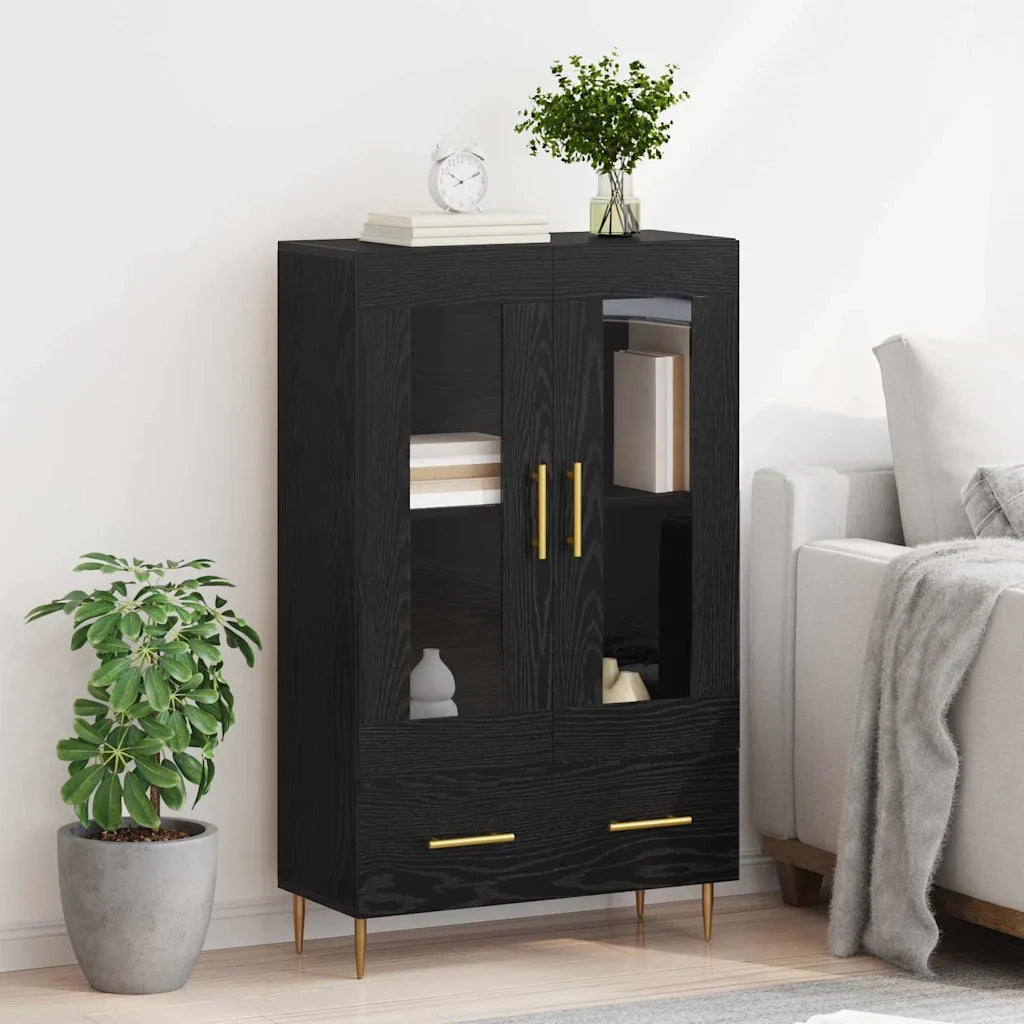 Credenza con cassetto Rovere Nero 69,5 x 31 x 115 cm