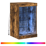 Credenza | Madia | Buffet da pranzo | Armadio da pranzo con Luci LED Rovere Fumo 41x37x67 cm