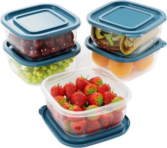 Portale in plastica rettangolare - Contenitore per alimenti - 5 pezzi - 950ml - Plastica
