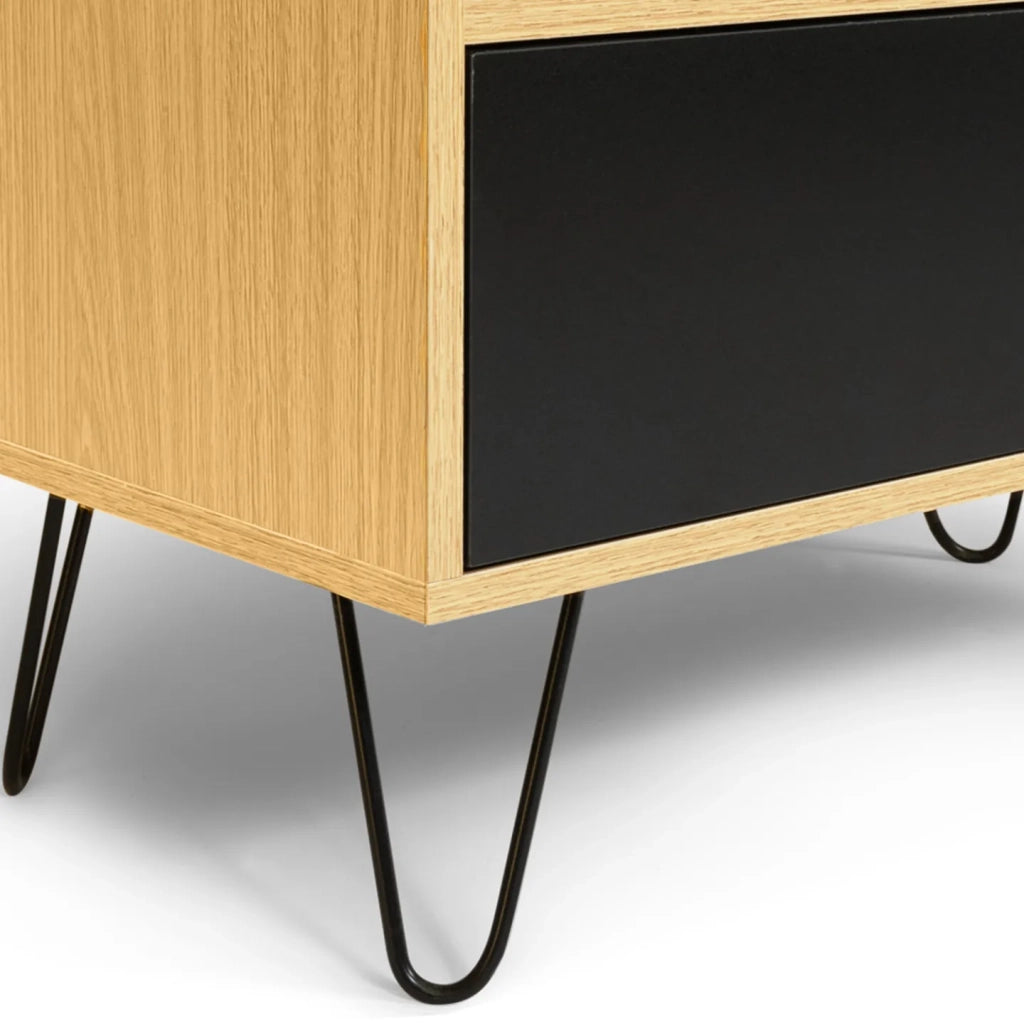 IDMarket - NOEMI Cassettone vintage a 6 cassetti da 110 cm gamba a spillo in legno