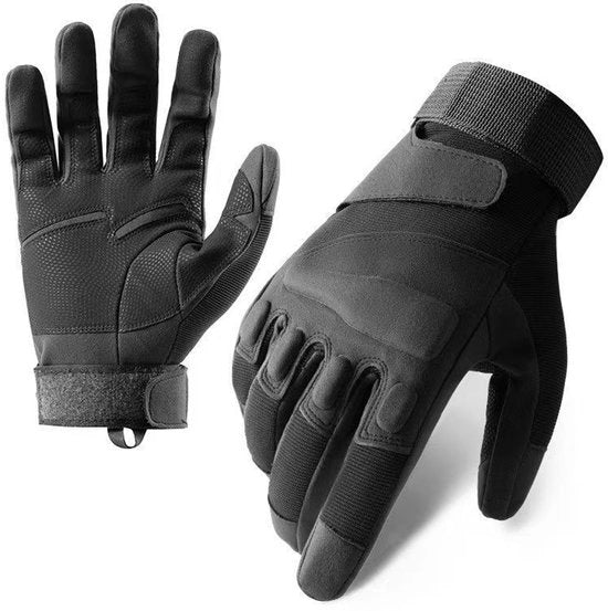 Manopole tattiche con dita protette per schiari con protezione touchscreen per attività all'aperto come tiro, motociclismo, ciclismo e caccia - Nero - L