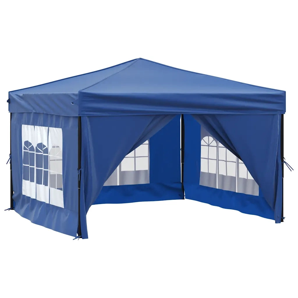 Tenda per Feste Pieghevole con Pareti Laterali-Tenda Gazebo Blu 3x3 m 632580
