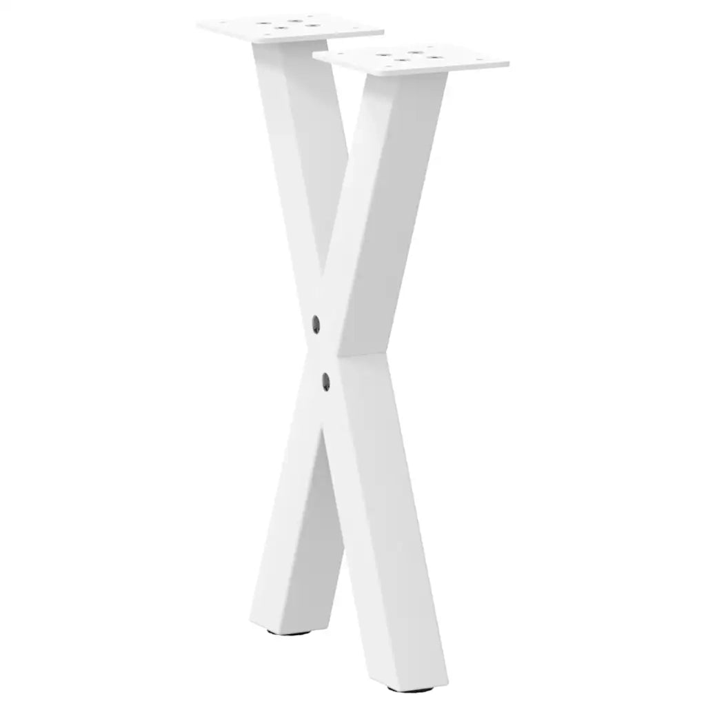 Gambe per Tavolino da Caffè a Forma di X 2 pz Bianche 38x(42-43) cm Acciaio 4012893