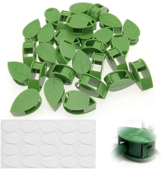 Clips per piante 20 pezzi - Clips per piante autoadesive - Clips per foglie - Clips per fissaggio alla parete - Clips per risparmio di spazio - Materiale ABS di alta qualità - Fissaggio per piante
