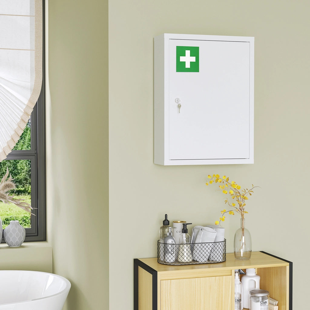Armadio da muro in acciaio 3 livelli ¨C zephmum ¨C 40x15x53,5cm bianco