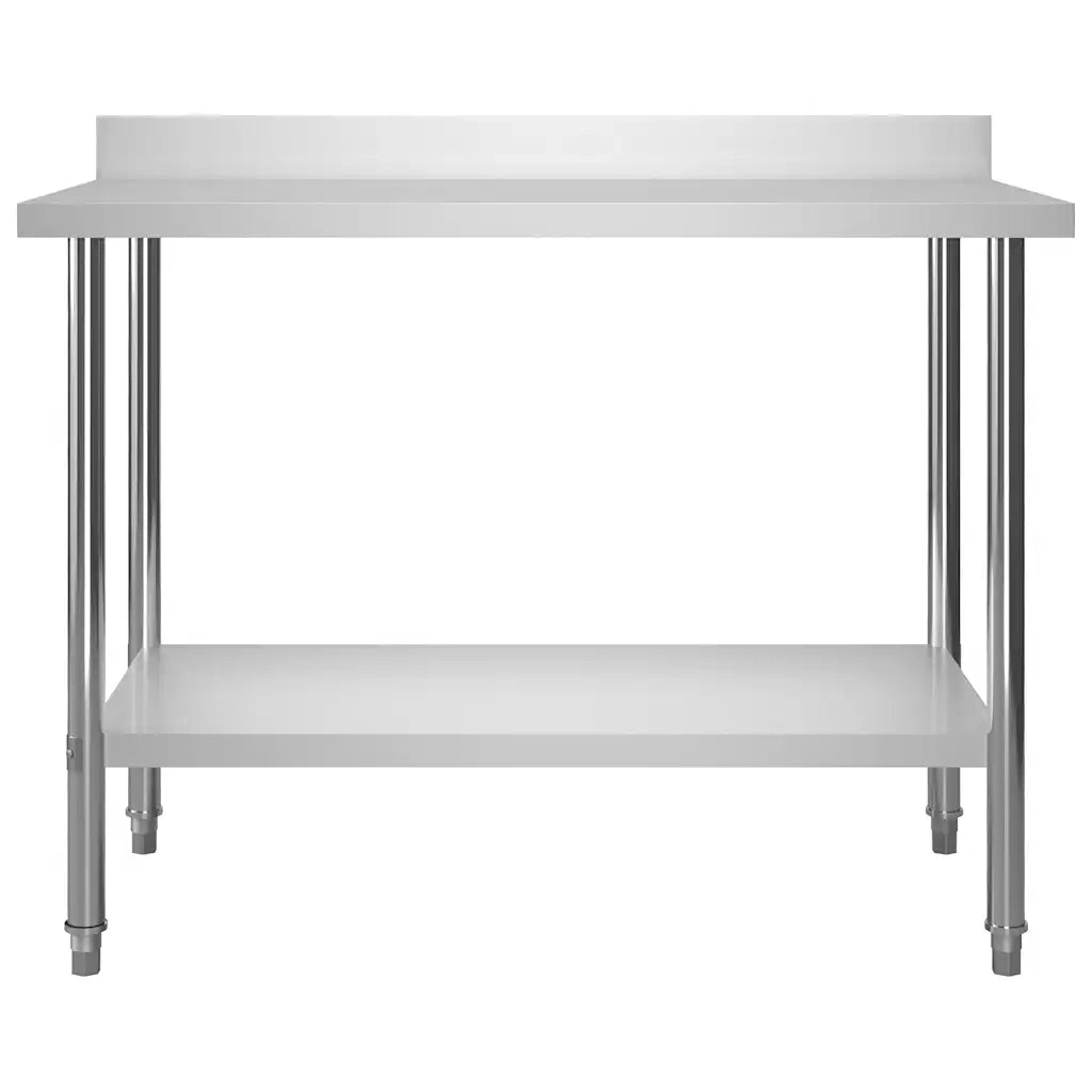 Tavolo Lavoro Cucina con Mensola 120x60x150 cm in Acciaio Inox CFW5482122