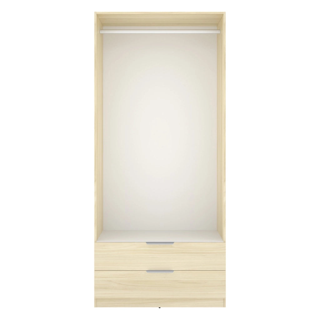 Armadio Camera da Letto Montclare, Guardaroba 2 Ante Appendiabiti, 51x204h cm Marrone