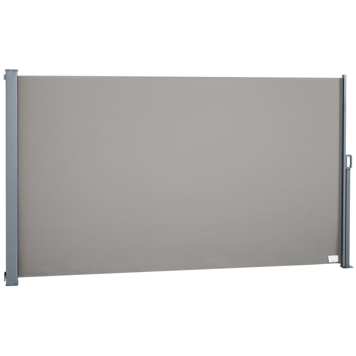 Tenda Laterale Frangivista da Giardino 3x1,60m in Alluminio e Tessuto  Grigio