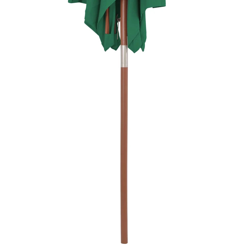 Ombrellone con palo in legno 150 x 200 cm verde 02_0008113