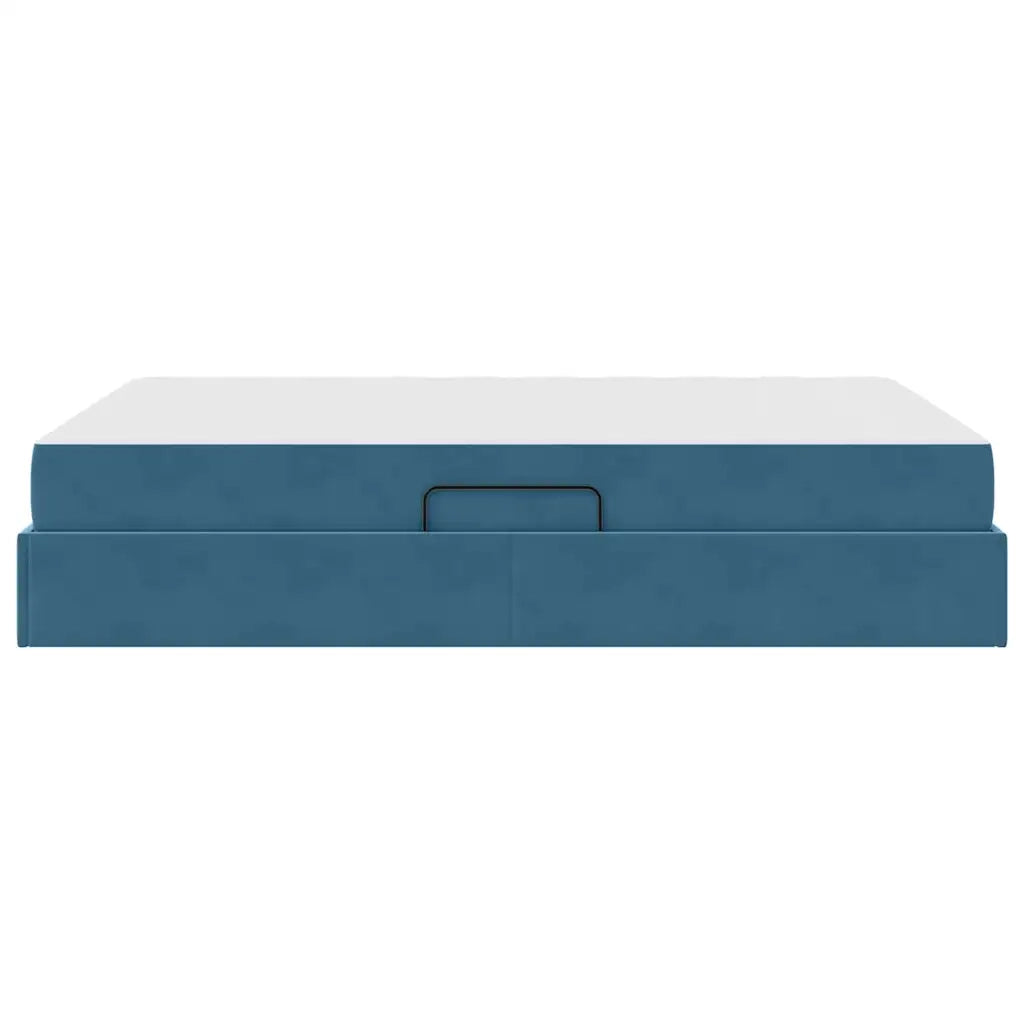 Letto con contenitore e materasso Blu Scuro 140 x 200 cm 3399728