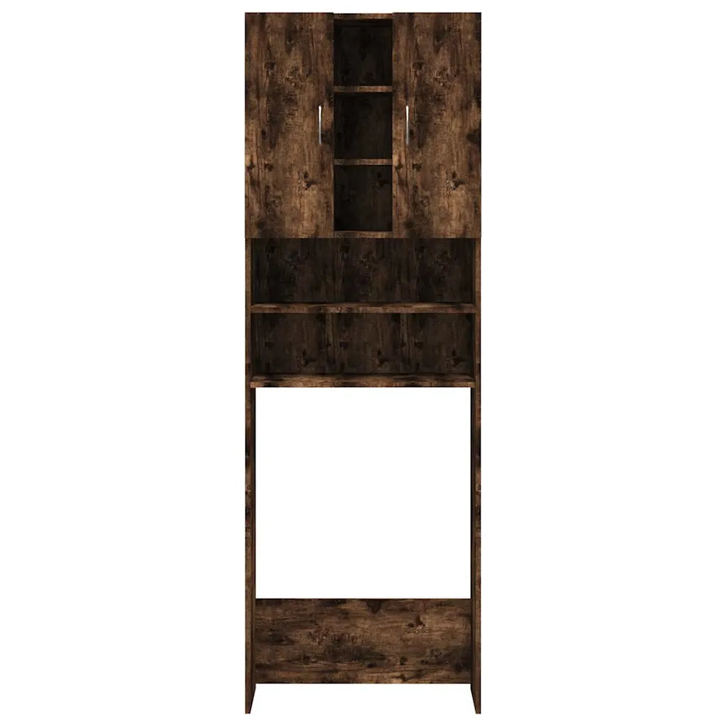 Mobile per Lavatrice Rovere Fumo 64x25,5x190 cm 815957