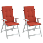 Cuscini Sedia Schiena Alta 2 Rosso Mélange 120x50x4 Tessuto 4002430