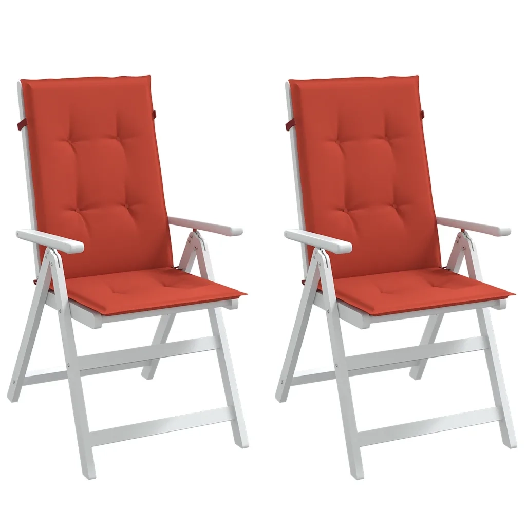 Cuscini Sedia Schiena Alta 2 Rosso Mélange 120x50x4 Tessuto 4002430