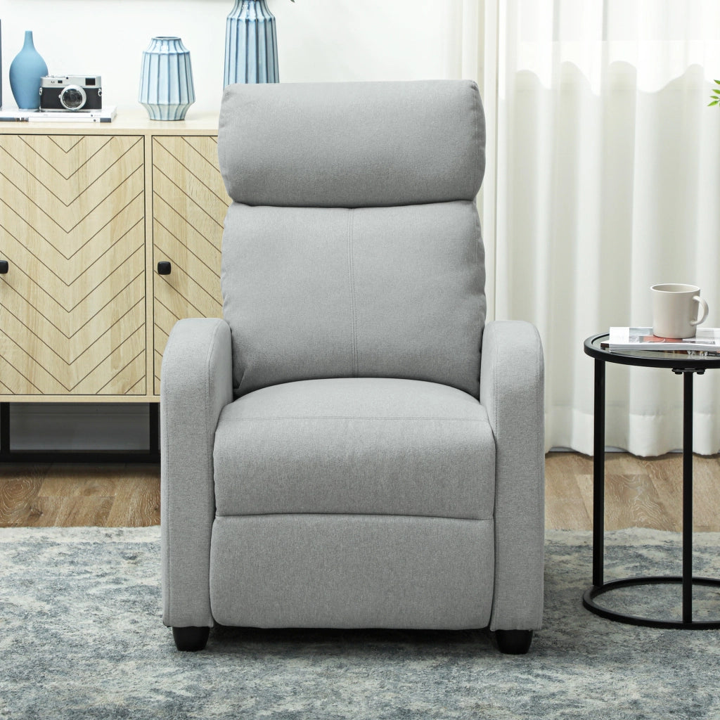 Poltrona Relax Reclinabile ¨C Minimal ¨C Tessuto Grigio Chiaro