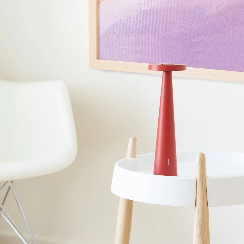 Zafferano Lampada da Tavolo Ricaricabile Angelina - Senza Fili, Testa Orientabile, Controllo Touch, Design Moderno per Interni - Colore Bianco