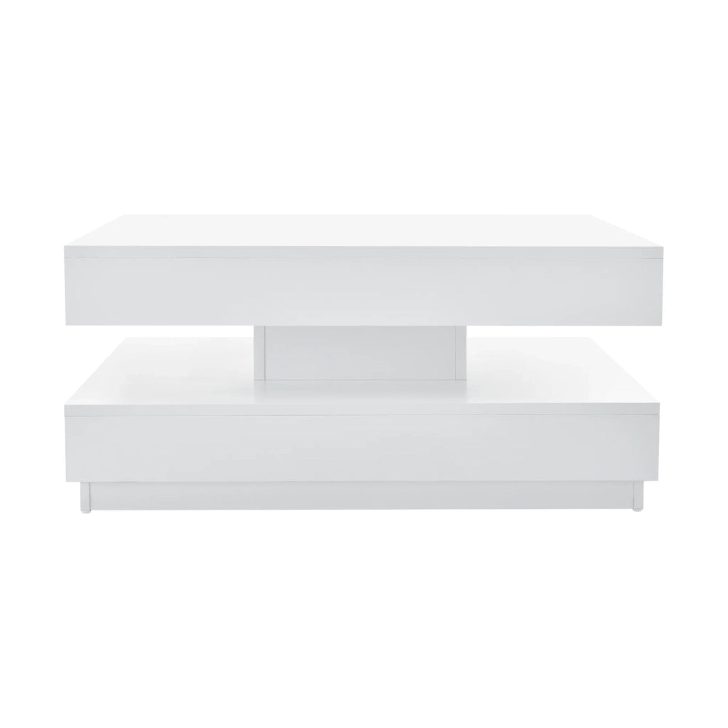 Tavolino con piano girevole pannello in fibra di legno 76 x 76 cm bianco 03_0004126