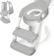 Pulitore per WC Portatile Antiscivolo Adattabile Ripiegabile per l'Addestramento della Pulizia per Bambini 1-8 anni Grigio-Bianco
