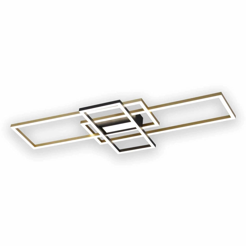 LÚZETE - PLAFONIERA LED REGOLABILE 54 W NERO/ORO ATTICUS