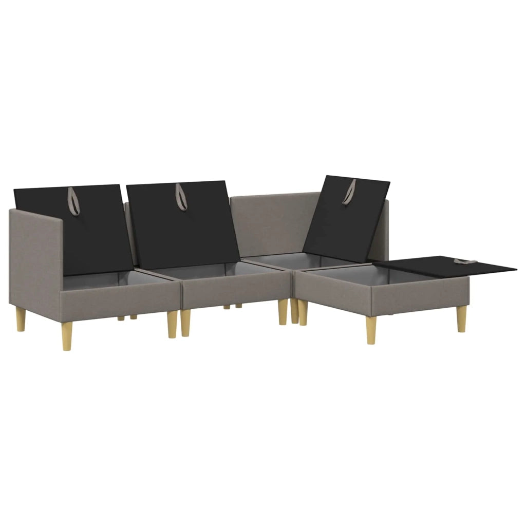 Set di divani modulari con spazio di archiviazione 4 pcs