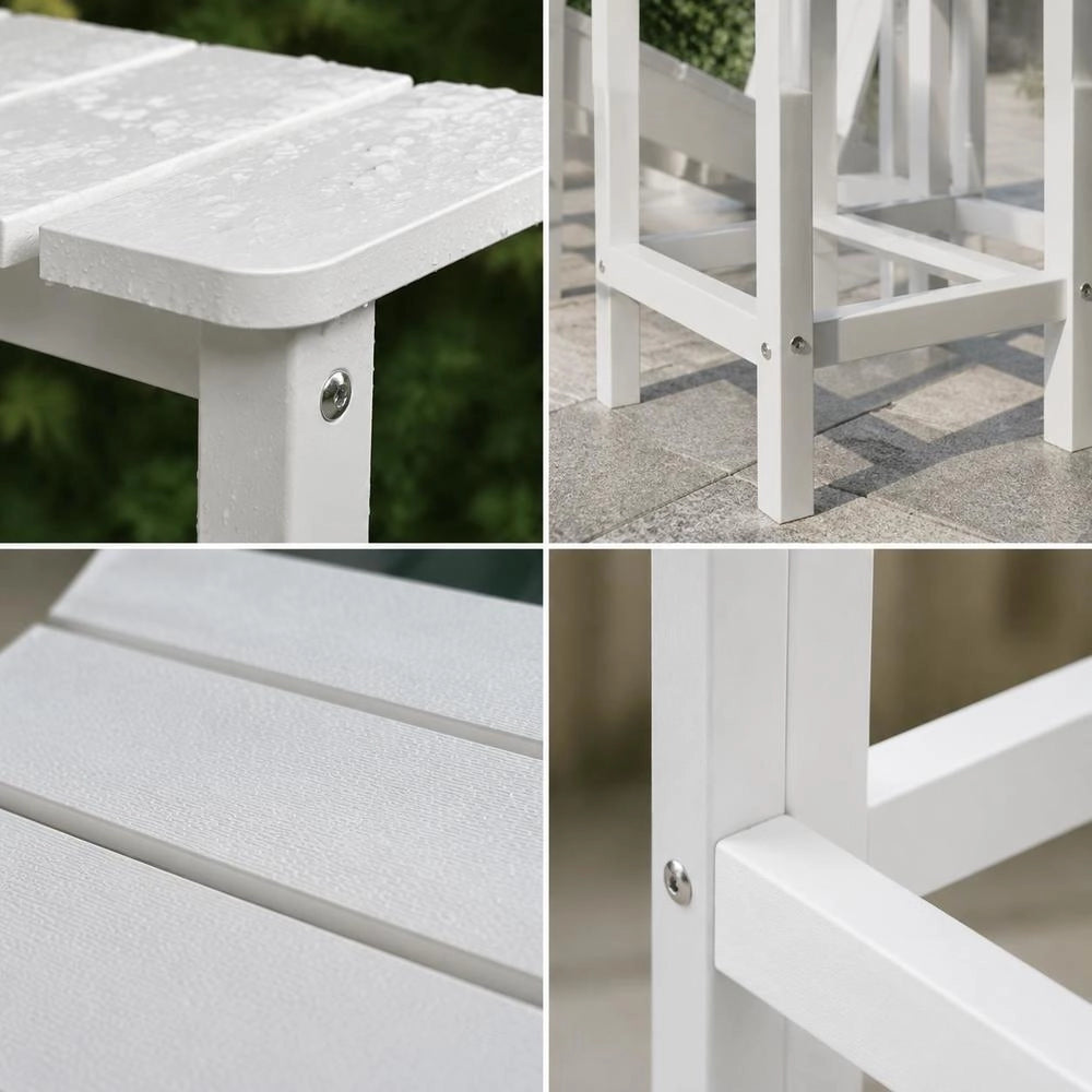 Adirondack Garden Table, White, 38x38x46 Cm, HDPE
