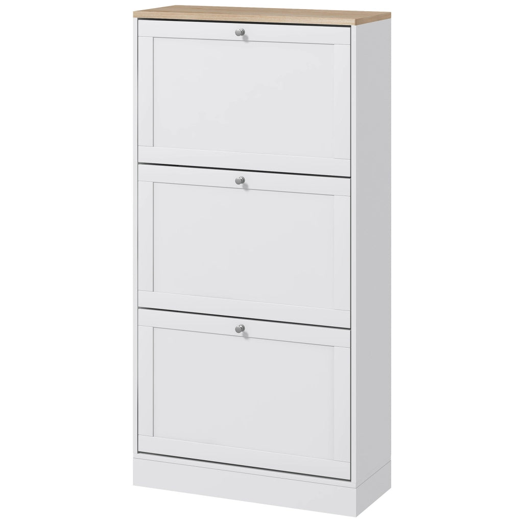 Scarpiera Scandinava 3 Ante ¨C Zephmum ¨C Bianco Legno 60x23.5x115