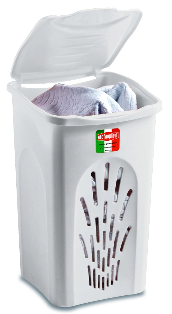 Stefanplast PORTABIANCHERIA PRIMAVERA TRAFORATO BIANCO Lt. 50 - cm. 37x37x56 h