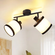 ZMH Faretto da soffitto neri 2 luci E14 LED tessuto per corridoio senza lampadina