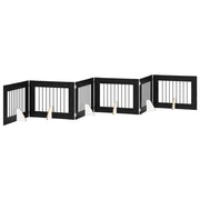 Cancello per cani con supporti 6 pz Rovere Nero 80 x 60 cm CFW7705827