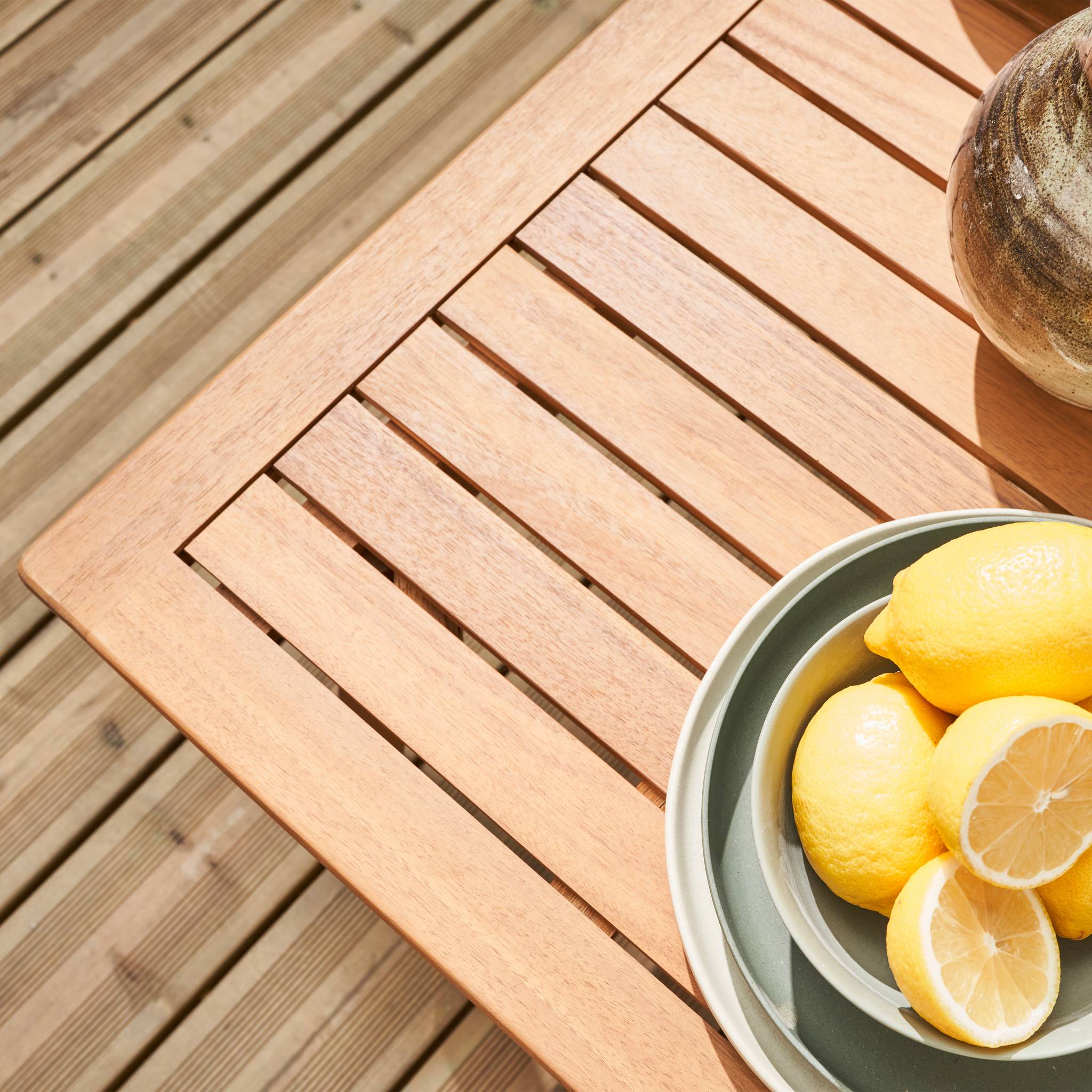 Salotto da giardino in acacia a 4 posti, beige