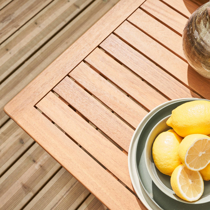 Salotto da giardino in acacia a 4 posti, beige