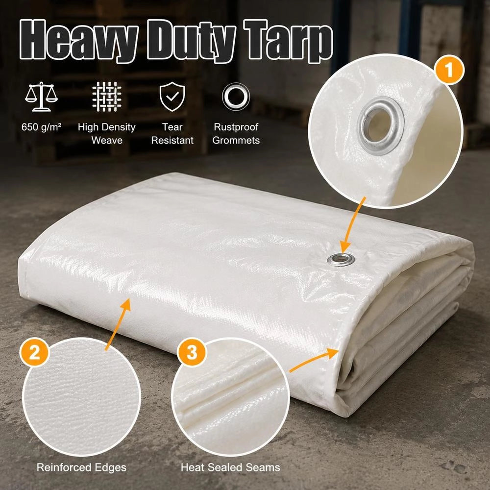 Tarpaulin 650 G/square Meter 3x4 M White