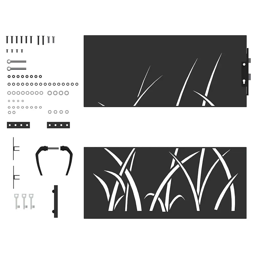 vidaXL Cancello da giardino con blocco Nero 105 x 100 cm
