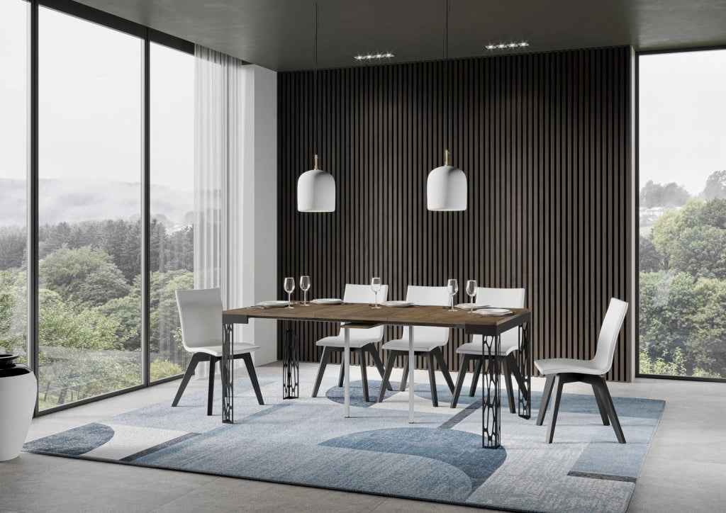 Consolle Allungabile 90-300x40x77 cm in Nobilitato Marrone