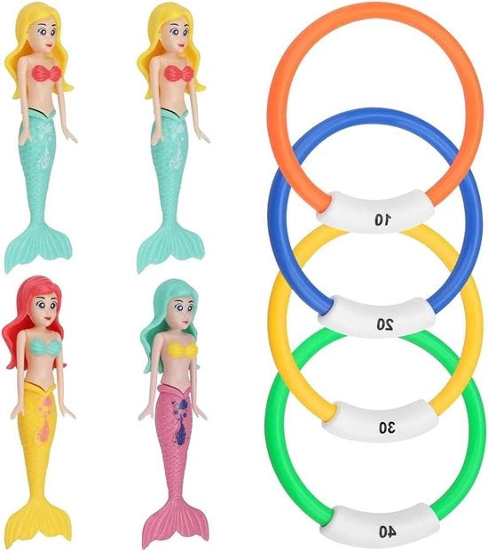 Giocattoli da bagno per bambini - set di 8 occhiali da bagno per bambini - occhiali da bagno per bambini con tema mare - regalo per una festa in piscina.