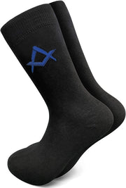 Calze per Uomo in Cotone - Nero - Calze con Disegno a Seta e Compasso - Colore Blu - Cotone 80% - Utilizzo Giornaliero