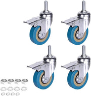 4 pacchi di ruote di supporto 3 pollici, ruote di supporto pesanti con freni, blocco doppio per sostituzione di carrelli industriali, mobili, tavoli e armadi da ufficio (M12)