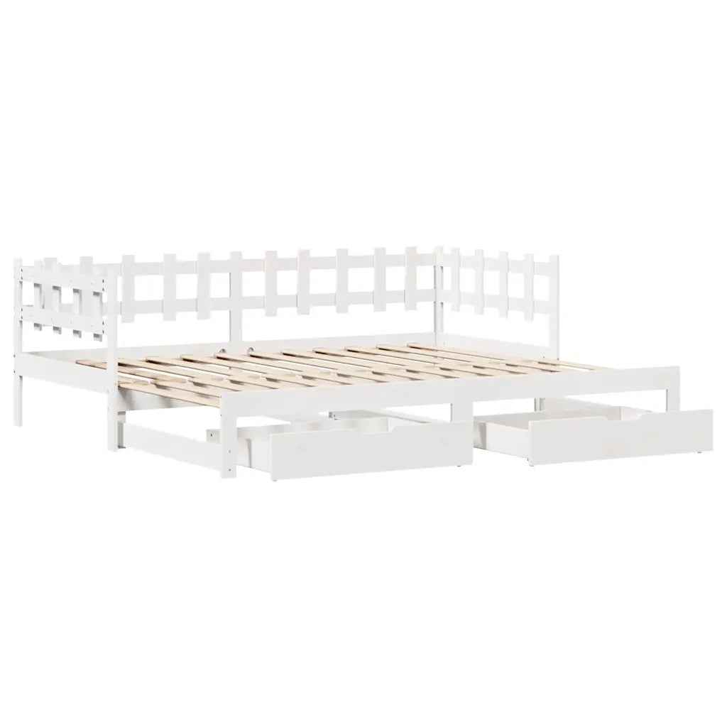 Letto Estraibile con Cassetti senza Materasso Bianco 80x200 cm 3302250