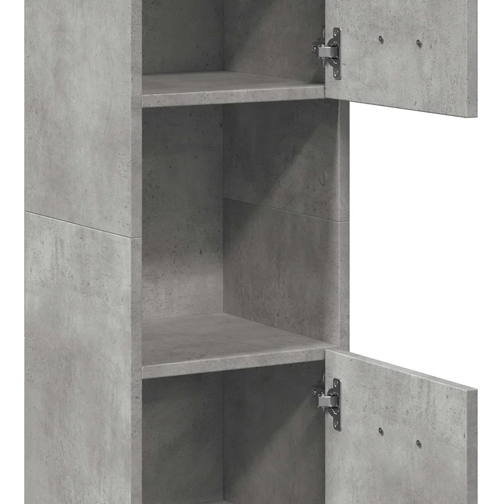 Mobiletto da bagno a parete salvaspazio 30 x 30 x 130 cm in legno composito grigio cemento 02_0050804