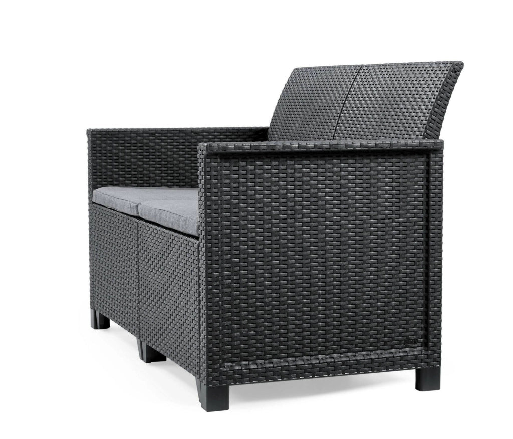 Set salotto da esterno Orillia, Salottino outdoor, Set da balcone o giardino, Composizione soggiorno per esterni, 113x65 h74 cm, Antracite