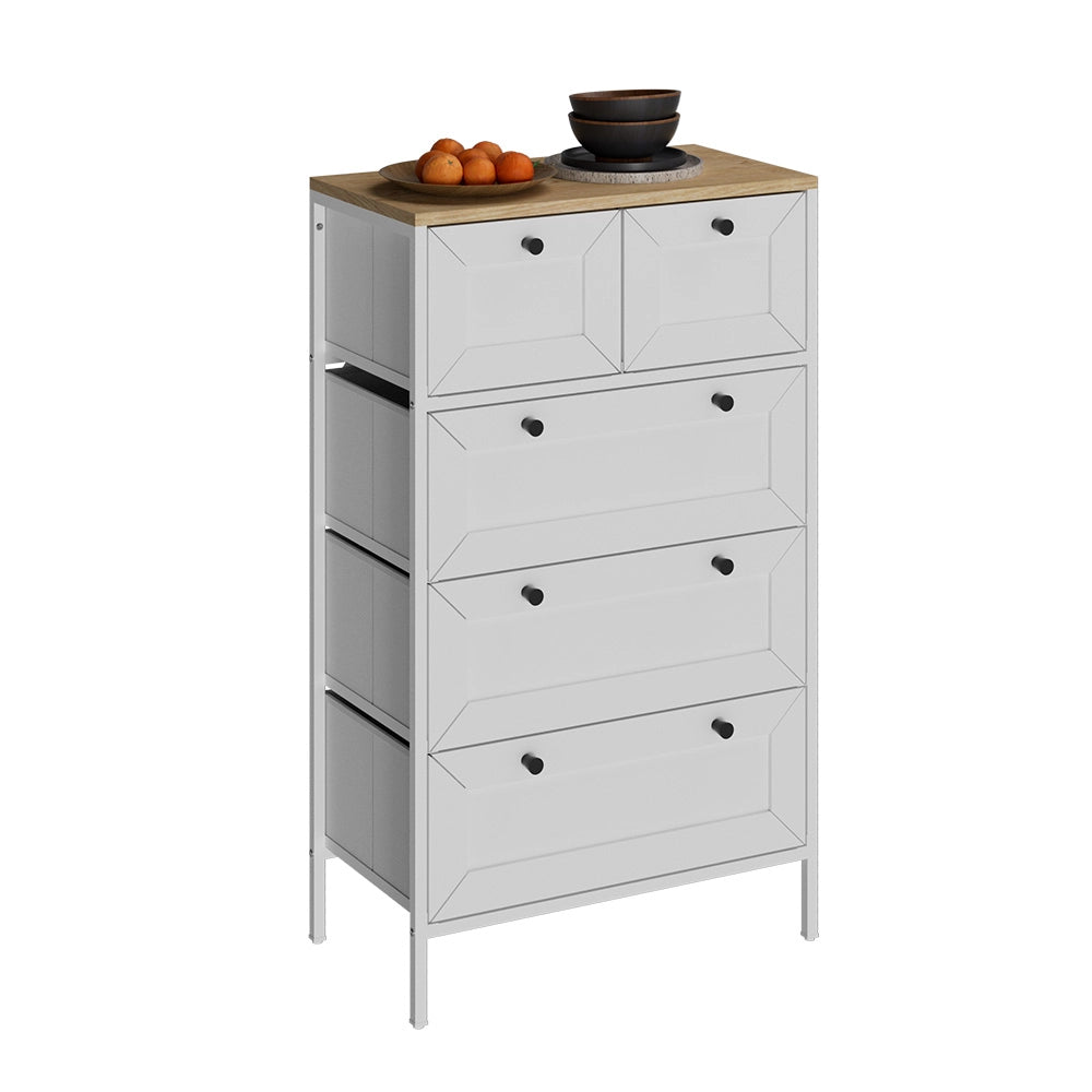 Vicco Tavolino Bianco 56 x 95 cm con 5 cassetti