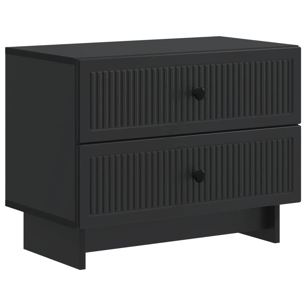 Comodino | Armadio da Notte | Mobiletto da notte Nero 62 x 34,5 x 47,5 cm Legno ingegnerizzato
