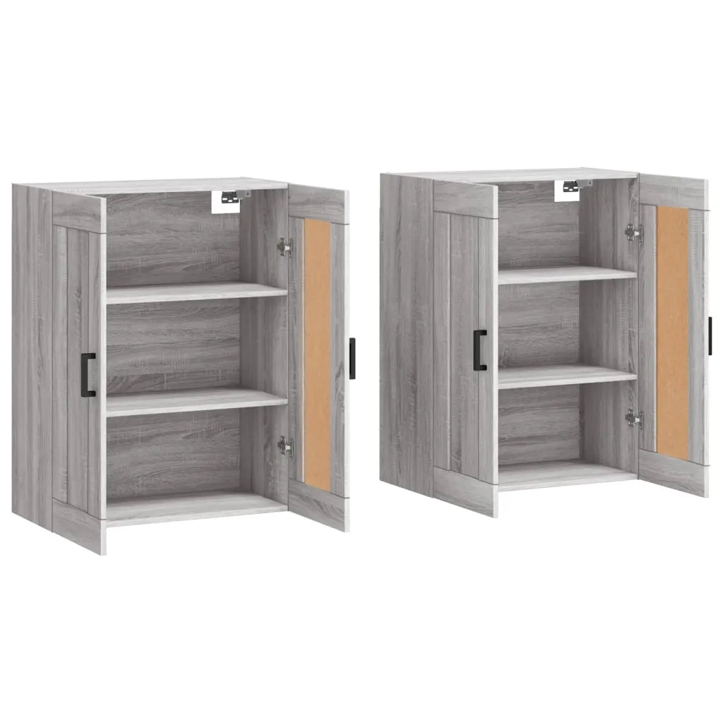 Armadietti a Parete 2 pz Grigio Sonoma in Legno Multistrato 3198023
