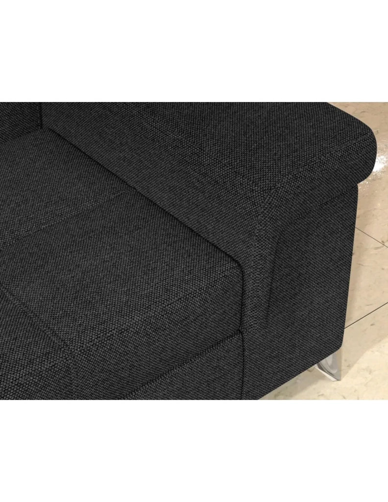 Divano letto ad angolo PALAZZO 4 posti grigio scuro - angolo destro con 1 cuscino