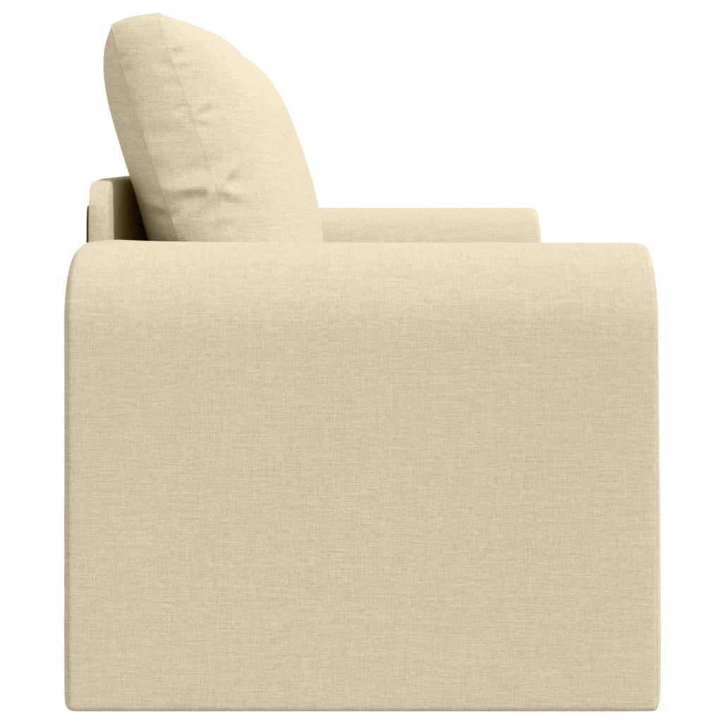 Divano Letto da Terra 2-in-1 Panna 148x71x83 cm Tessuto