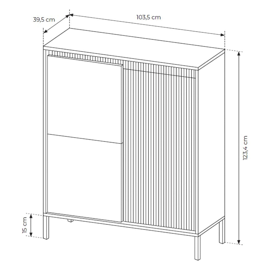 Madia Hatolaro, Credenza 5 Ripiani, 104x40x123h cm Beige