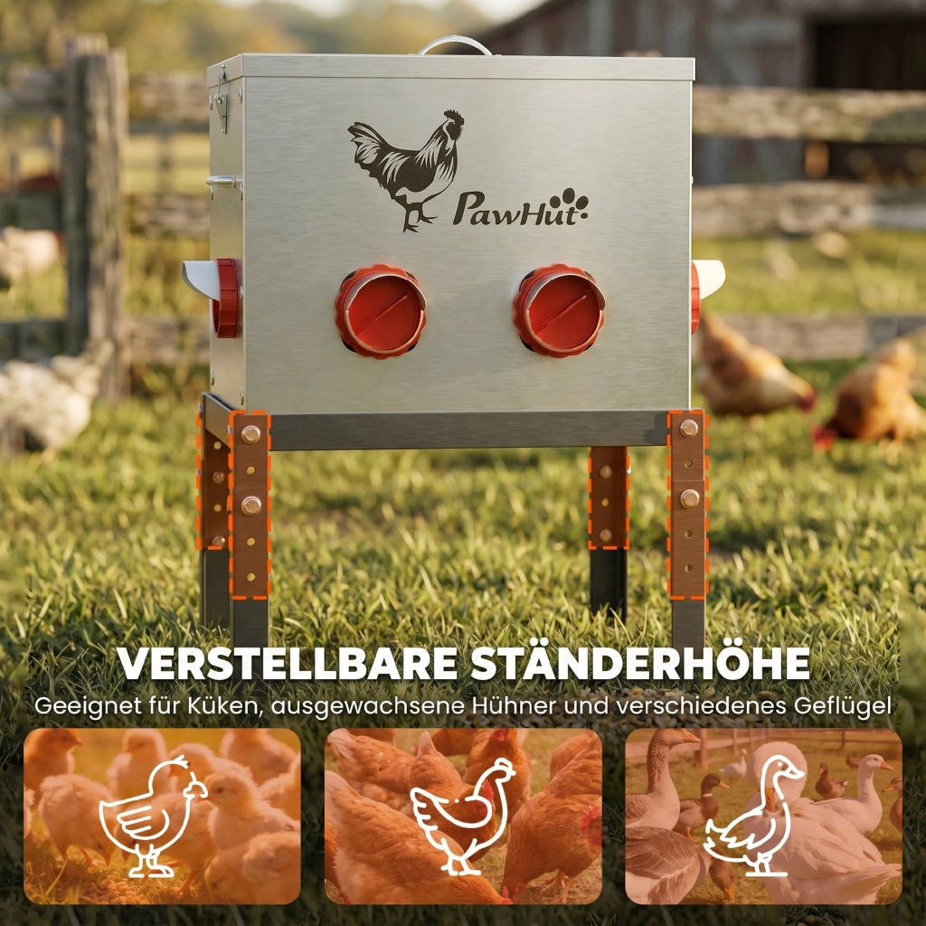 Alimentatore per Polli ¨C zephmum ¨C 42x25x55,5 cm Argento